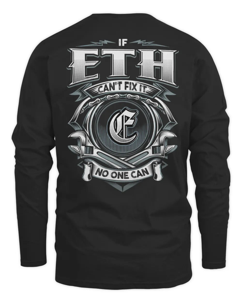 ETH AP81-K4-626 - Personalized Ahmed Quote Apparel “If Ahmed Can't Fix It, No One Can” - Men's Long Sleeved T-Shirt - Black