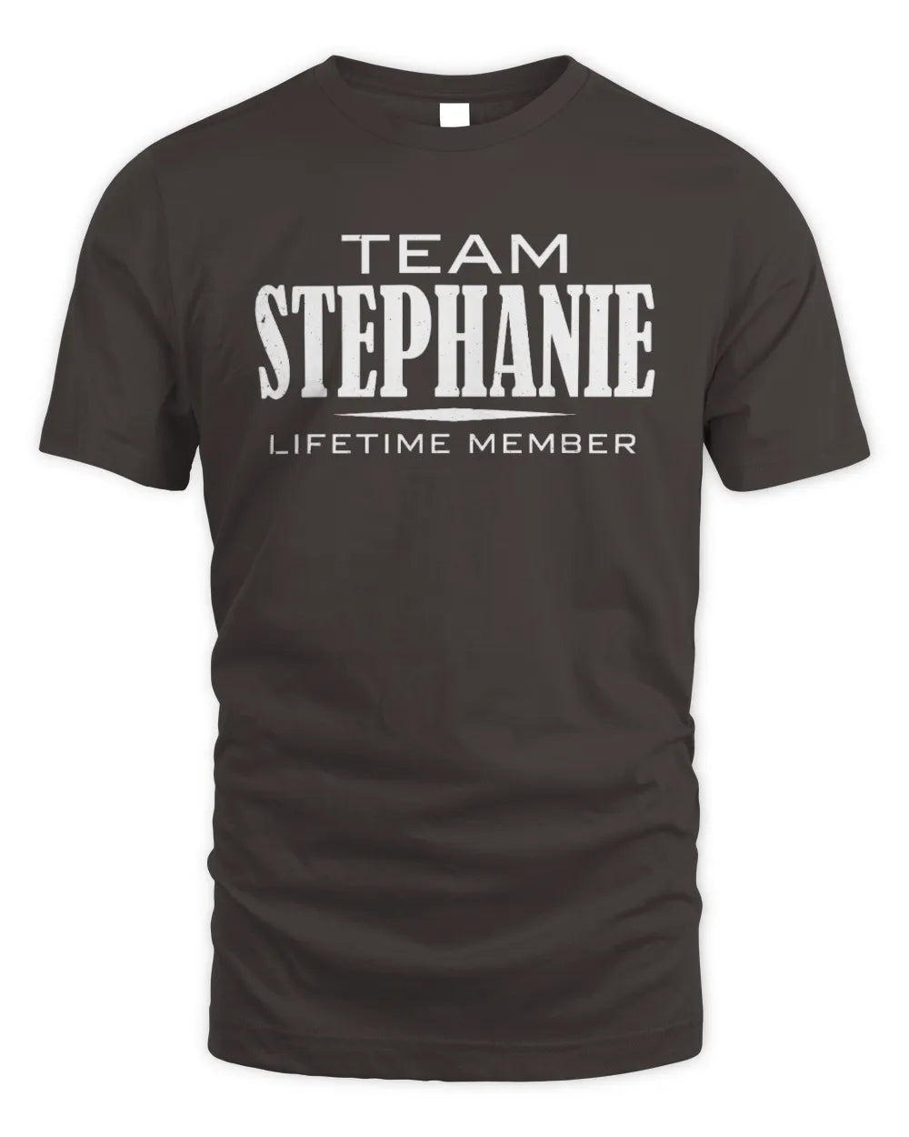 STEPHANIE BL62-K4-128 - Personalized “Team NAME Lifetime Member” - Unisex Standard T-Shirt - Dark Chocolate