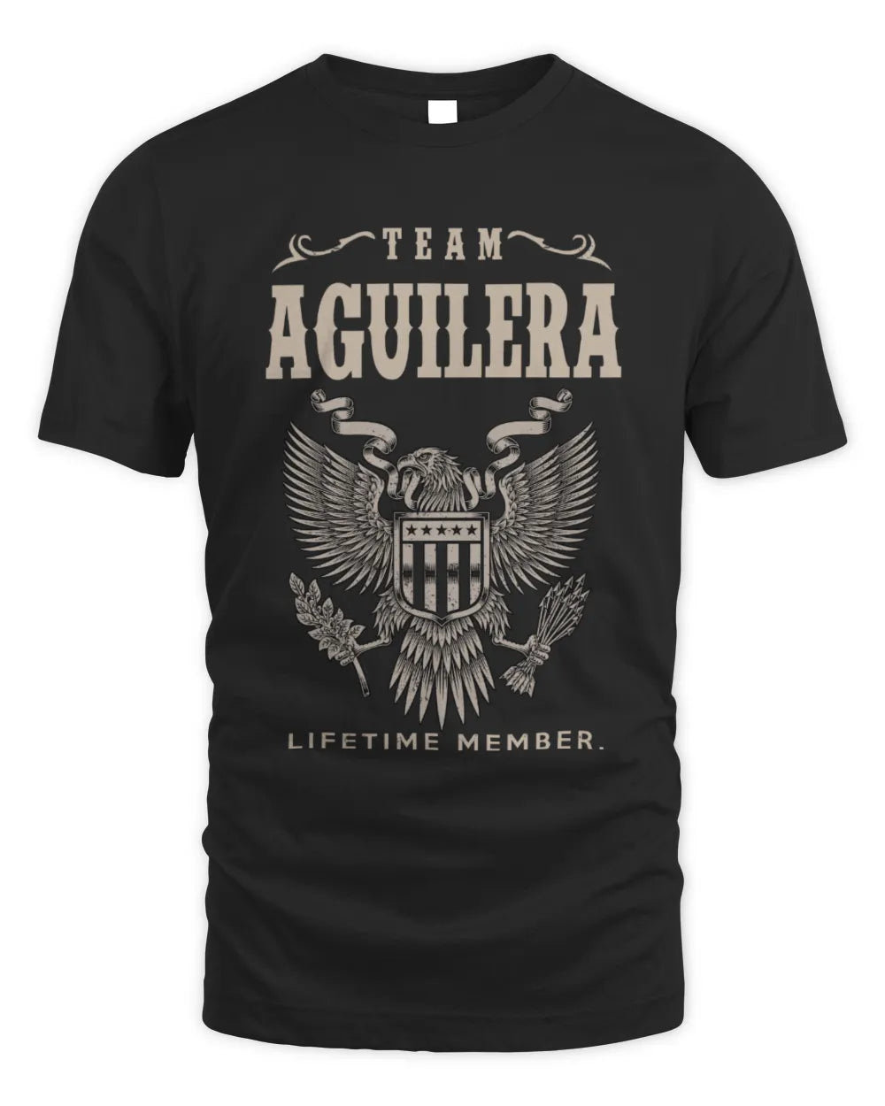 AGUILERA TP06-K82 – Personalized Classic Style Apparel “Team NAME Lifetime Member” - Unisex Standard T-Shirt - Black
