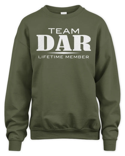 DAR BL62-K4-128 - Personalized “Team NAME Lifetime Member” - Unisex Sweatshirt - Military Green