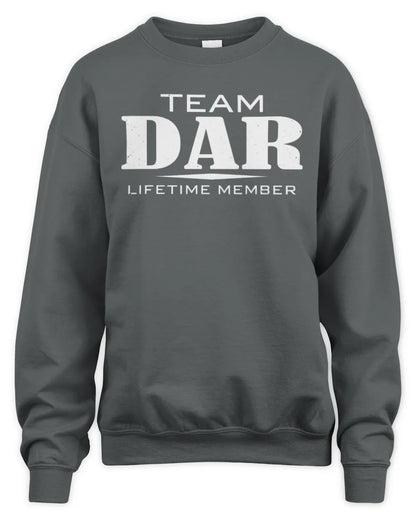 DAR BL62-K4-128 - Personalized “Team NAME Lifetime Member” - Unisex Sweatshirt - Charcoal