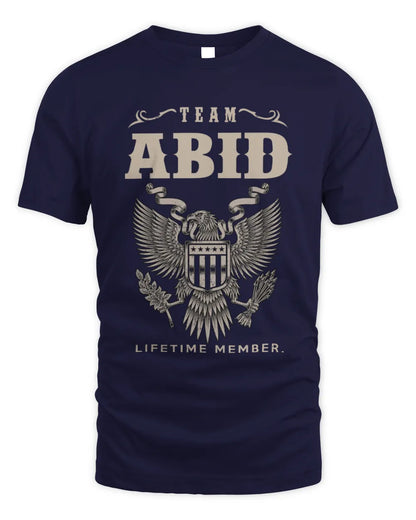 ABID TP06-K82 – Personalized Classic Style Apparel “Team NAME Lifetime Member” - Unisex Standard T-Shirt - Navy