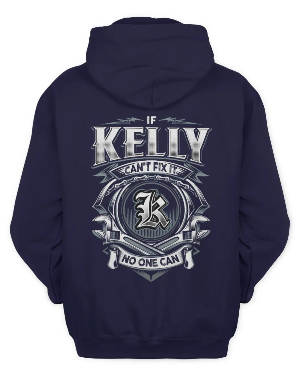 KELLY AP81-K4-626 - Personalized Ahmed Quote Apparel “If Ahmed Can't Fix It, No One Can” - Unisex Hoodie - Navy