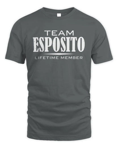 ESPOSITO BL62-K4-128 - Personalized “Team NAME Lifetime Member” - Unisex Standard T-Shirt - Charcoal