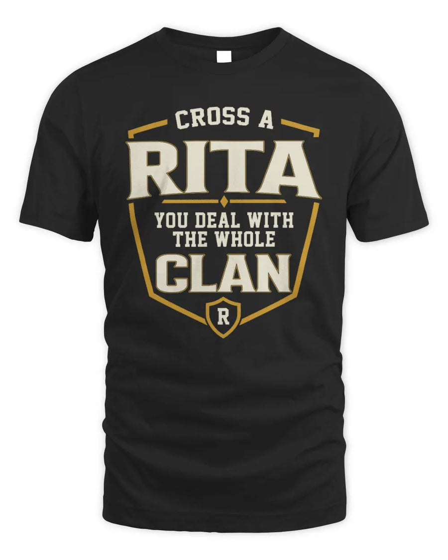 RITA NT1-K008 Cross A/An NAME, You Deal With the Whole Clan | Personalized Vintage T-Shirt