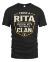 RITA NT1-K008 Cross A/An NAME, You Deal With the Whole Clan | Personalized Vintage T-Shirt