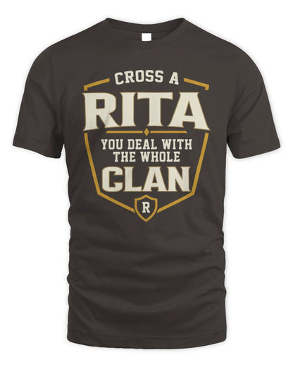 RITA NT1-K008 Cross A/An NAME, You Deal With the Whole Clan | Personalized Vintage T-Shirt - Unisex Standard T-Shirt - Dark Chocolate