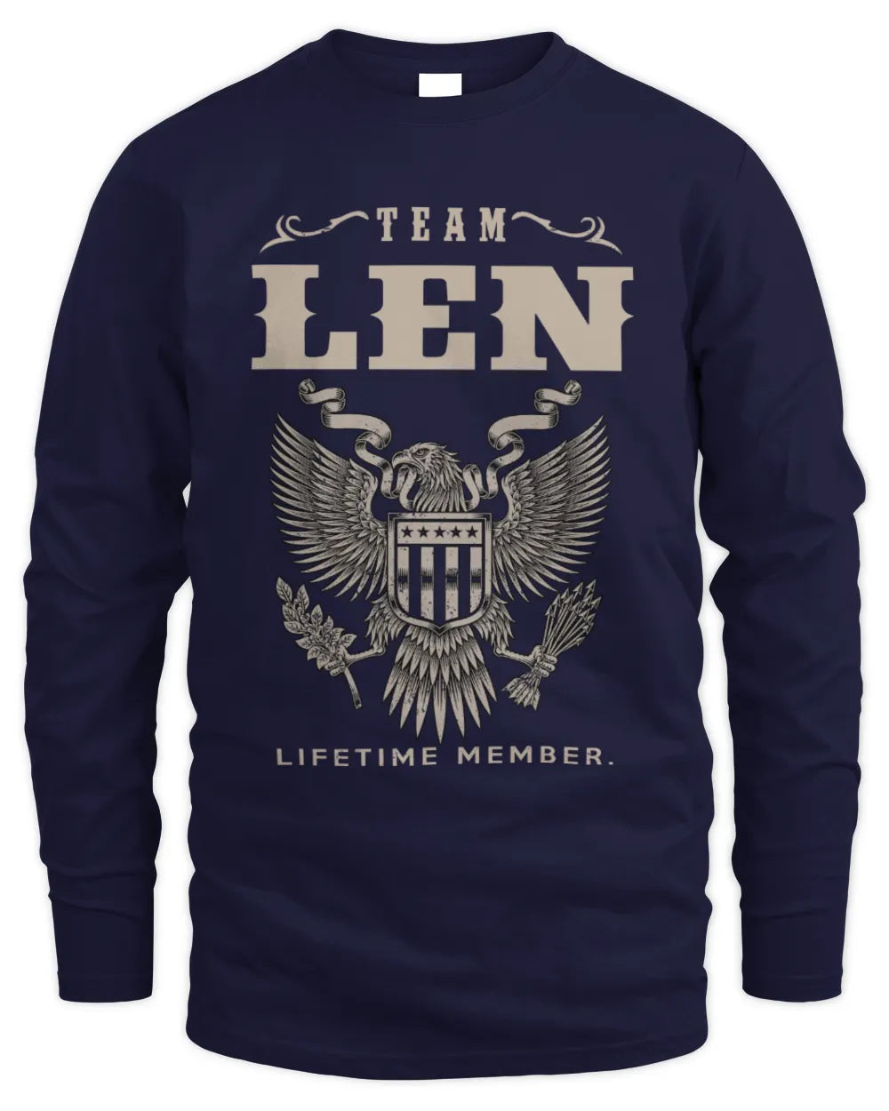 LEN TP06-K82 – Personalized Classic Style Apparel “Team NAME Lifetime Member” - Men's Long Sleeved T-Shirt - Navy