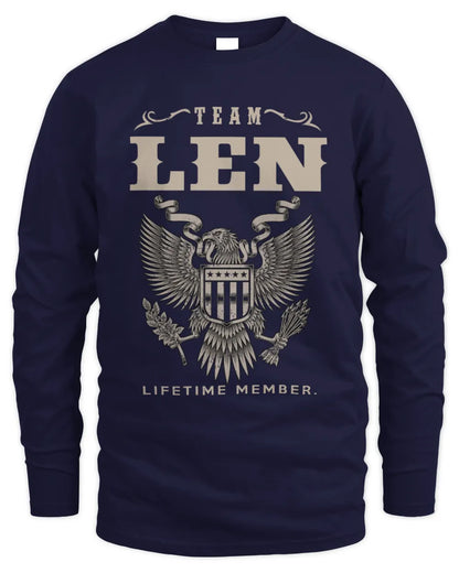 LEN TP06-K82 – Personalized Classic Style Apparel “Team NAME Lifetime Member” - Men's Long Sleeved T-Shirt - Navy