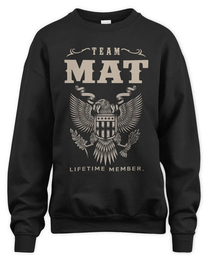 MAT TP06-K82 – Personalized Classic Style Apparel “Team NAME Lifetime Member” - Unisex Sweatshirt - Black