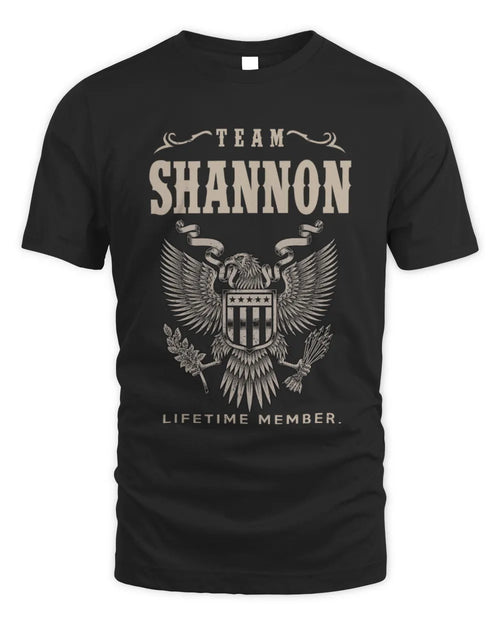 SHANNON TP06-K82 – Personalized Classic Style Apparel “Team NAME Lifetime Member” - Unisex Standard T-Shirt - Black