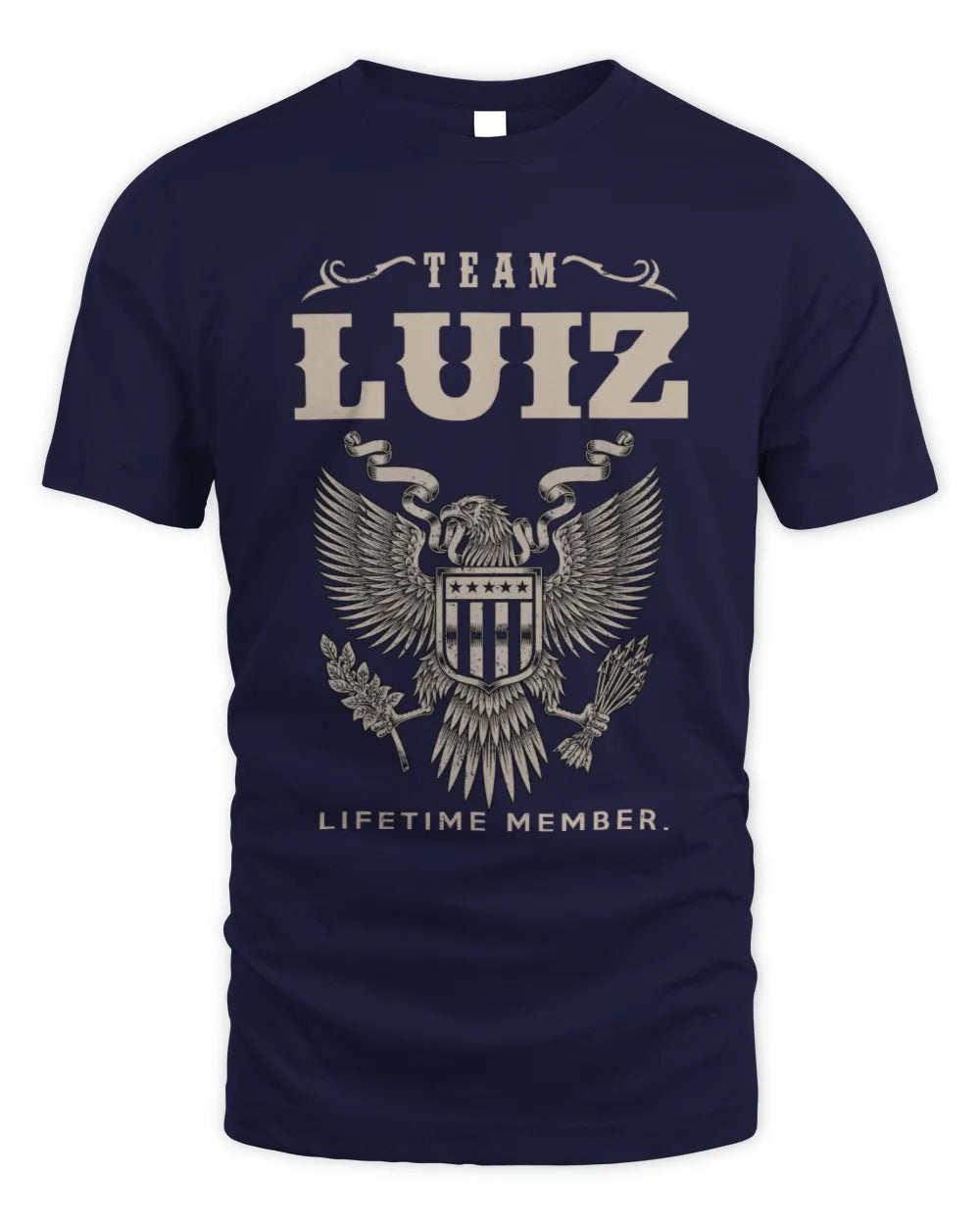 LUIZ TP06-K82 – Personalized Classic Style Apparel “Team NAME Lifetime Member” - Unisex Standard T-Shirt - Navy