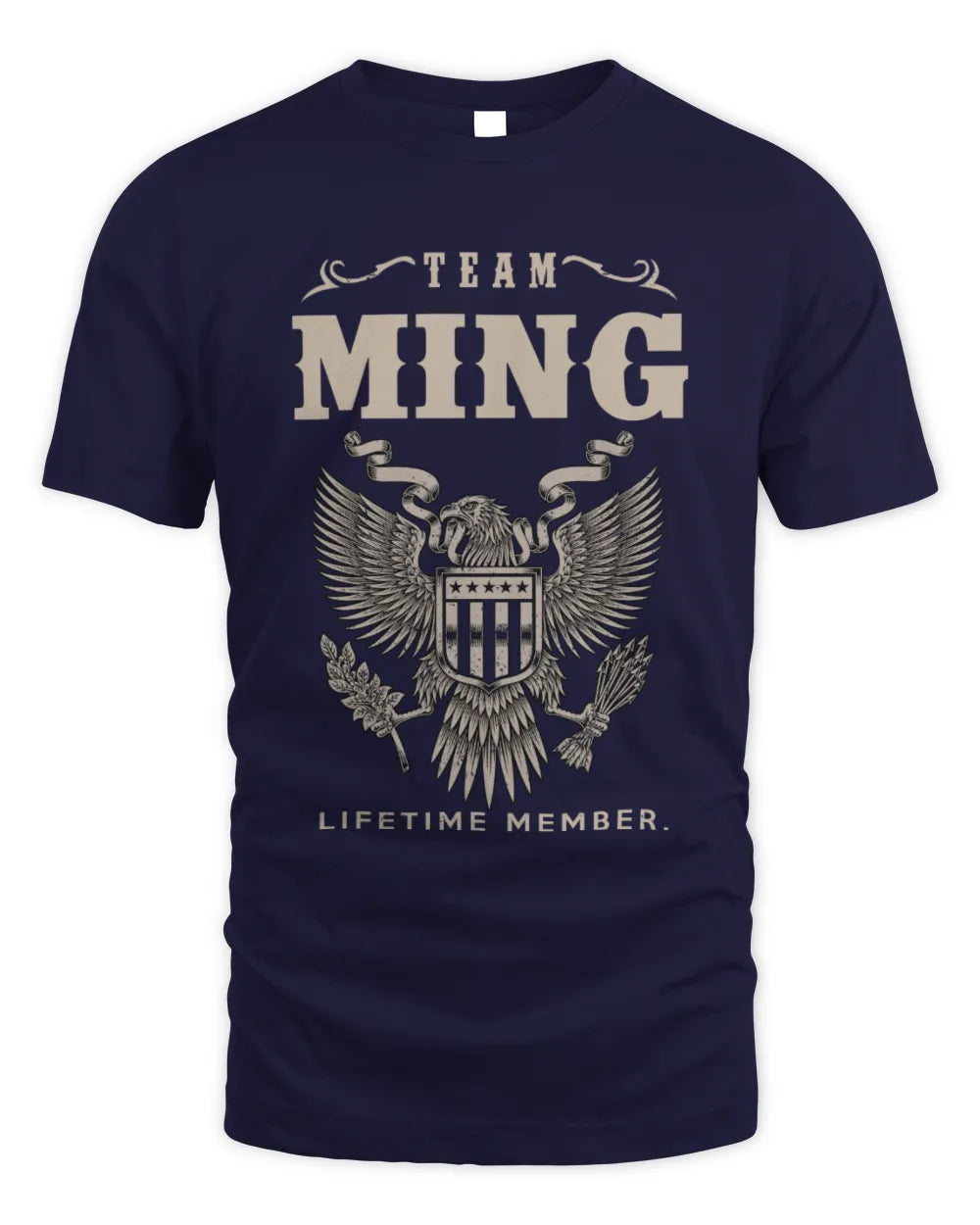 MING TP06-K82 – Personalized Classic Style Apparel “Team NAME Lifetime Member” - Unisex Standard T-Shirt - Navy