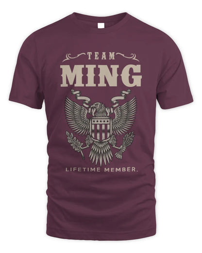 MING TP06-K82 – Personalized Classic Style Apparel “Team NAME Lifetime Member” - Unisex Standard T-Shirt - Maroon