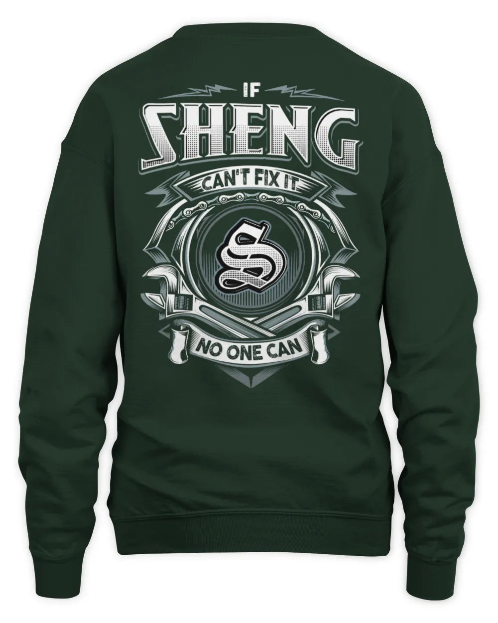 SHENG AP81-K4-626 - Personalized Ahmed Quote Apparel “If Ahmed Can't Fix It, No One Can” - Unisex Sweatshirt - Forest Green