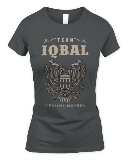 IQBAL TP06-K82 – Personalized Classic Style Apparel “Team NAME Lifetime Member” - Women's Standard T-Shirt - Charcoal