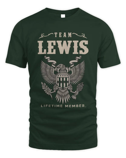 LEWIS TP06-K82 – Personalized Classic Style Apparel “Team NAME Lifetime Member” - Unisex Standard T-Shirt - Forest Green
