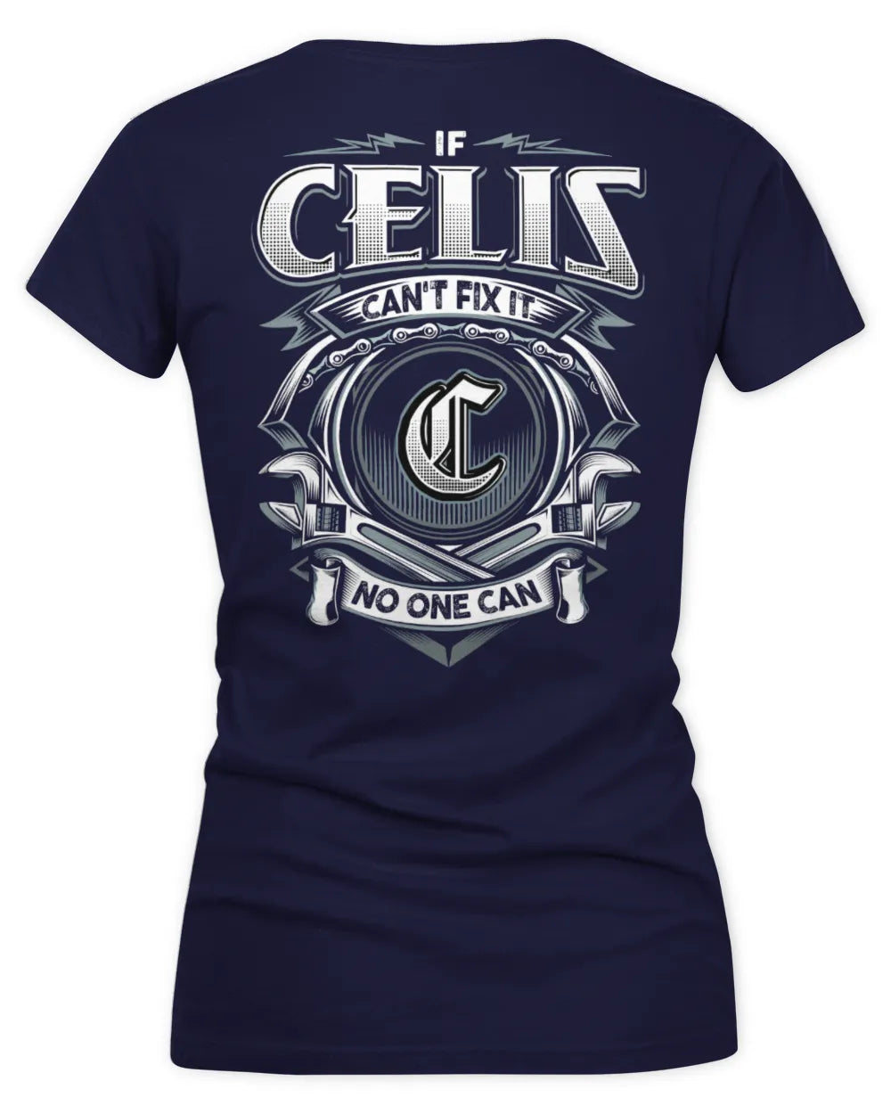 CELIS AP81-K4-626 - Personalized Ahmed Quote Apparel “If Ahmed Can't Fix It, No One Can” - Women's V-Neck T-Shirt - Navy