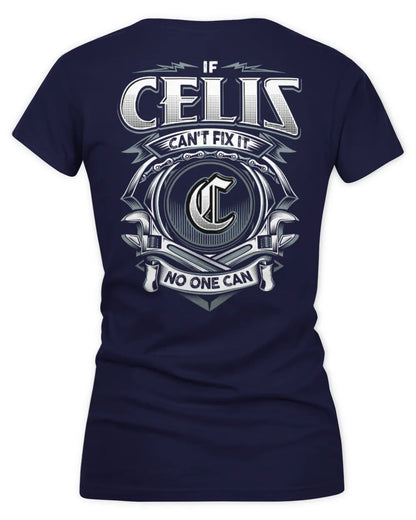 CELIS AP81-K4-626 - Personalized Ahmed Quote Apparel “If Ahmed Can't Fix It, No One Can” - Women's V-Neck T-Shirt - Navy