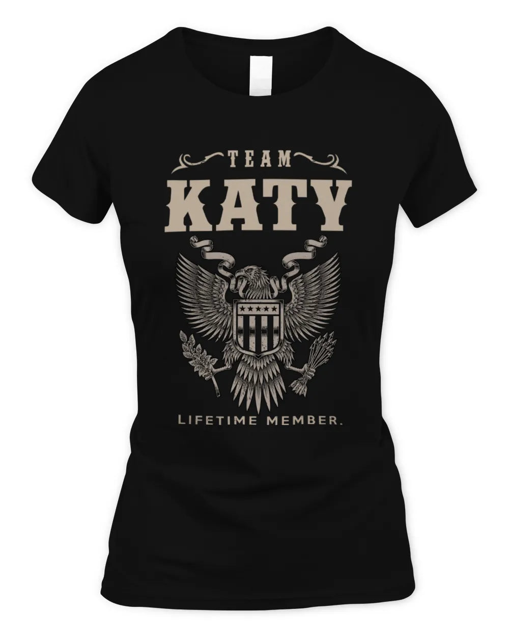 KATY TP06-K82 – Personalized Classic Style Apparel “Team NAME Lifetime Member” - Women's Standard T-Shirt - Black