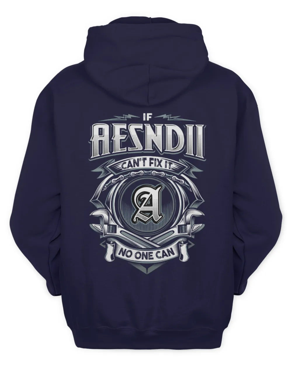 AESNDII AP81-K4-626 - Personalized Ahmed Quote Apparel “If Ahmed Can't Fix It, No One Can” - Unisex Hoodie - Navy