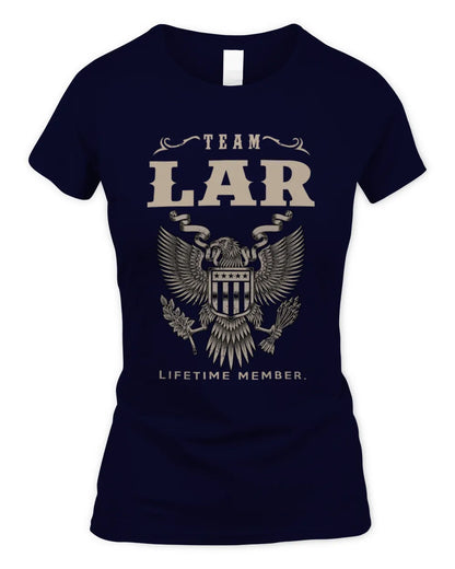 LAR TP06-K82 – Personalized Classic Style Apparel “Team NAME Lifetime Member” - Women's Standard T-Shirt - Navy