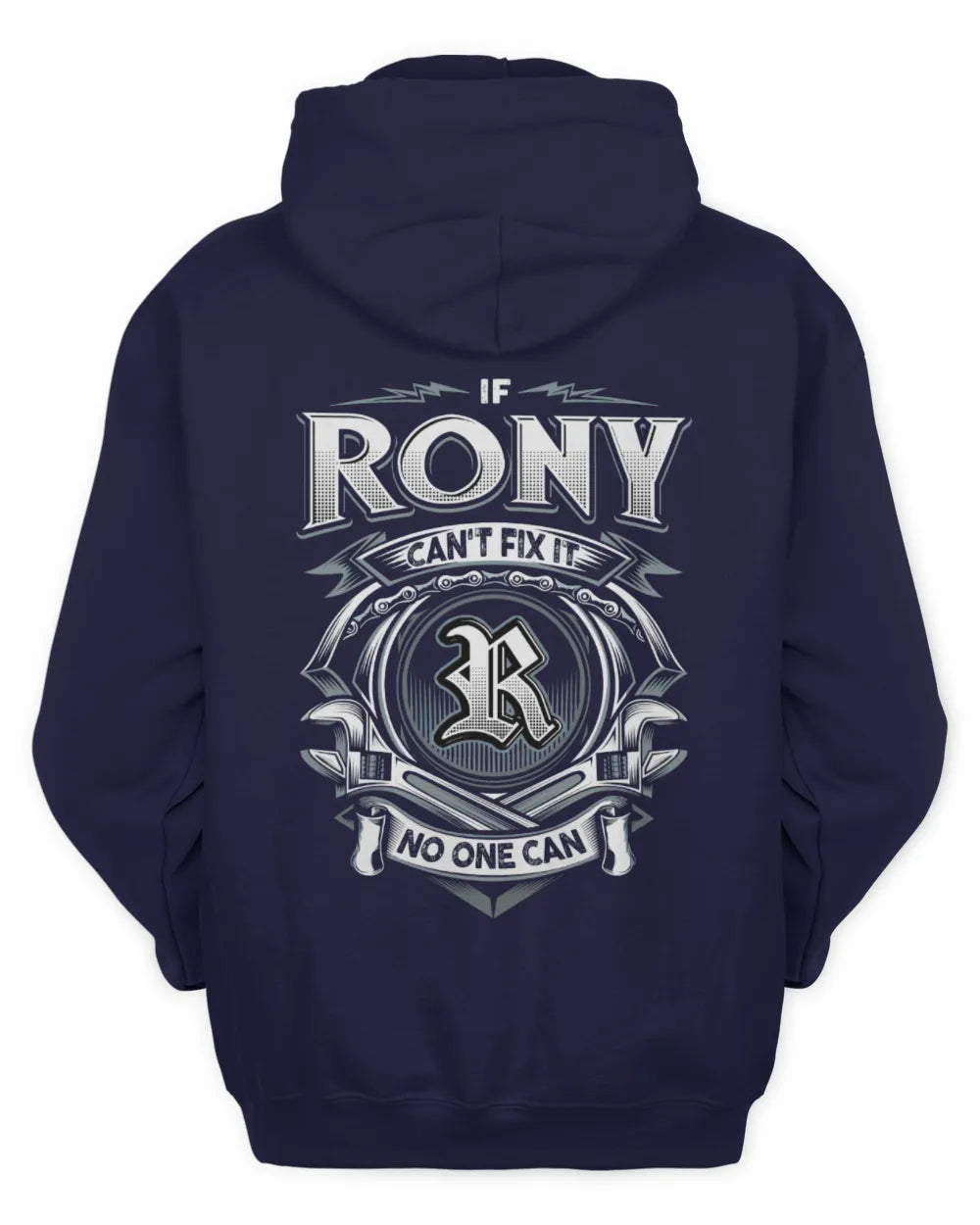 RONY AP81-K4-626 - Personalized Ahmed Quote Apparel “If Ahmed Can't Fix It, No One Can” - Unisex Hoodie - Navy