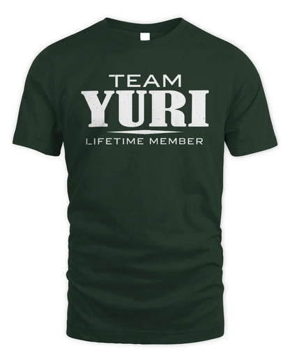 YURI BL62-K4-128 - Personalized “Team NAME Lifetime Member” - Unisex Standard T-Shirt - Forest Green