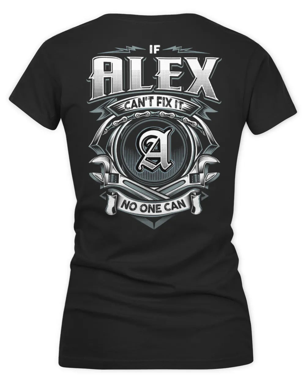 ALEX AP81-K4-626 - Personalized Ahmed Quote Apparel “If Ahmed Can't Fix It, No One Can” - Women's V-Neck T-Shirt - Black