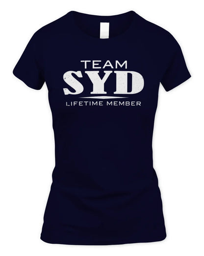SYD BL62-K4-128 - Personalized “Team NAME Lifetime Member” - Women's Standard T-Shirt - Navy