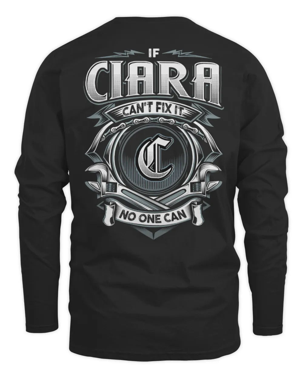 CIARA AP81-K4-626 - Personalized Ahmed Quote Apparel “If Ahmed Can't Fix It, No One Can” - Men's Long Sleeved T-Shirt - Black