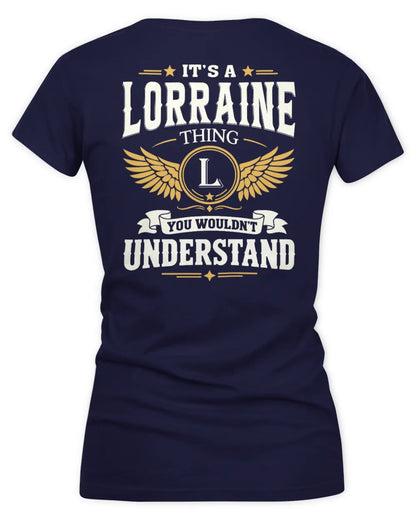 LORRAINE KT06-M008 It’s a [NAME] Thing – You Wouldn’t Understand | Personalized Vintage T-Shirt - Women's V-Neck T-Shirt - Navy