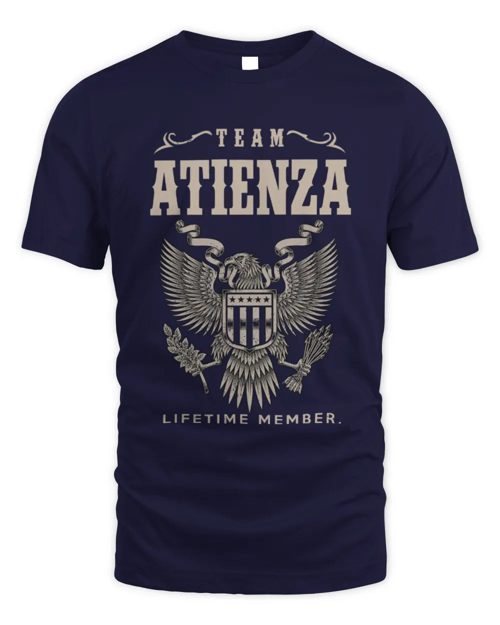 ATIENZA TP06-K82 – Personalized Classic Style Apparel “Team NAME Lifetime Member” - Unisex Standard T-Shirt - Navy