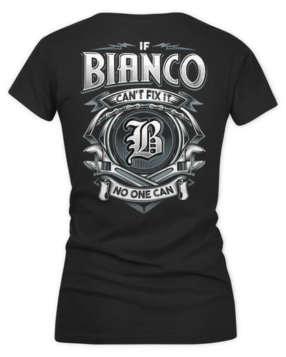 BIANCO AP81-K4-626 - Personalized Ahmed Quote Apparel “If Ahmed Can't Fix It, No One Can” - Women's V-Neck T-Shirt - Black
