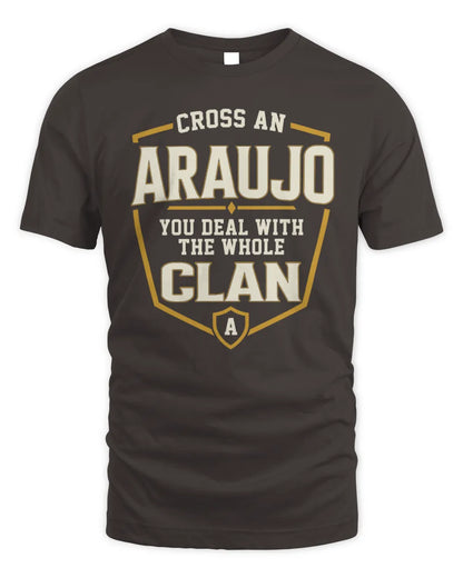 ARAUJO NT1-K008 Cross A/An NAME, You Deal With the Whole Clan | Personalized Vintage T-Shirt - Unisex Standard T-Shirt - Dark Chocolate