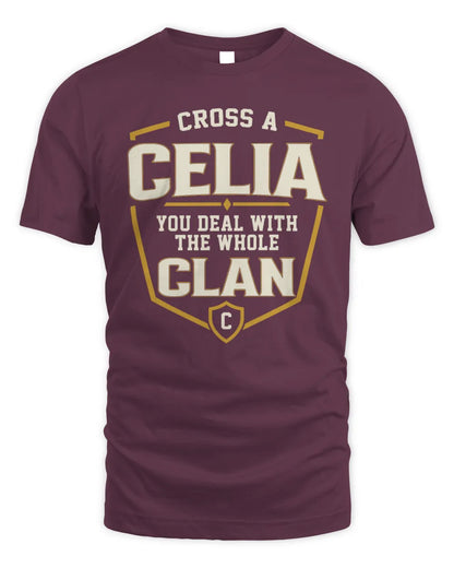 CELIA NT1-K008 Cross A/An NAME, You Deal With the Whole Clan | Personalized Vintage T-Shirt - Unisex Standard T-Shirt - Maroon