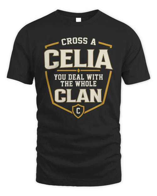 CELIA NT1-K008 Cross A/An NAME, You Deal With the Whole Clan | Personalized Vintage T-Shirt - Unisex Standard T-Shirt - Black