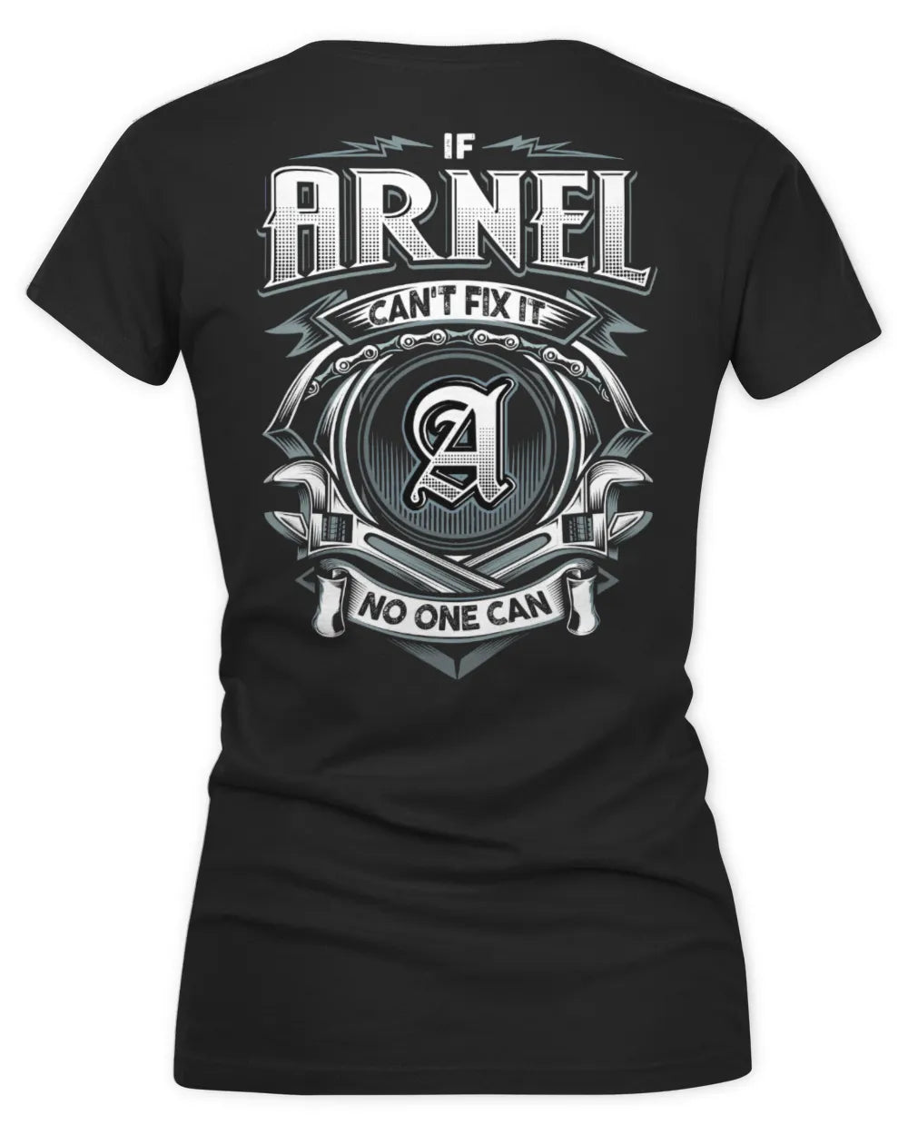 ARNEL AP81-K4-626 - Personalized Ahmed Quote Apparel “If Ahmed Can't Fix It, No One Can” - Women's V-Neck T-Shirt - Black