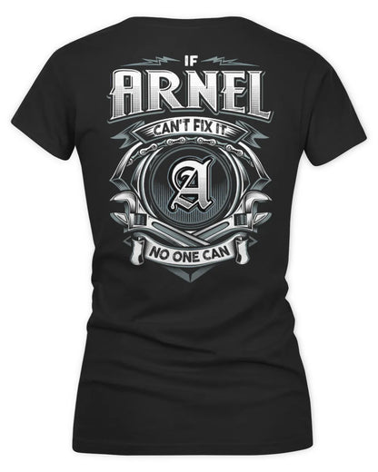ARNEL AP81-K4-626 - Personalized Ahmed Quote Apparel “If Ahmed Can't Fix It, No One Can” - Women's V-Neck T-Shirt - Black