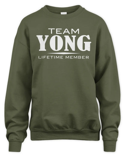 YONG BL62-K4-128 - Personalized “Team NAME Lifetime Member” - Unisex Sweatshirt - Military Green