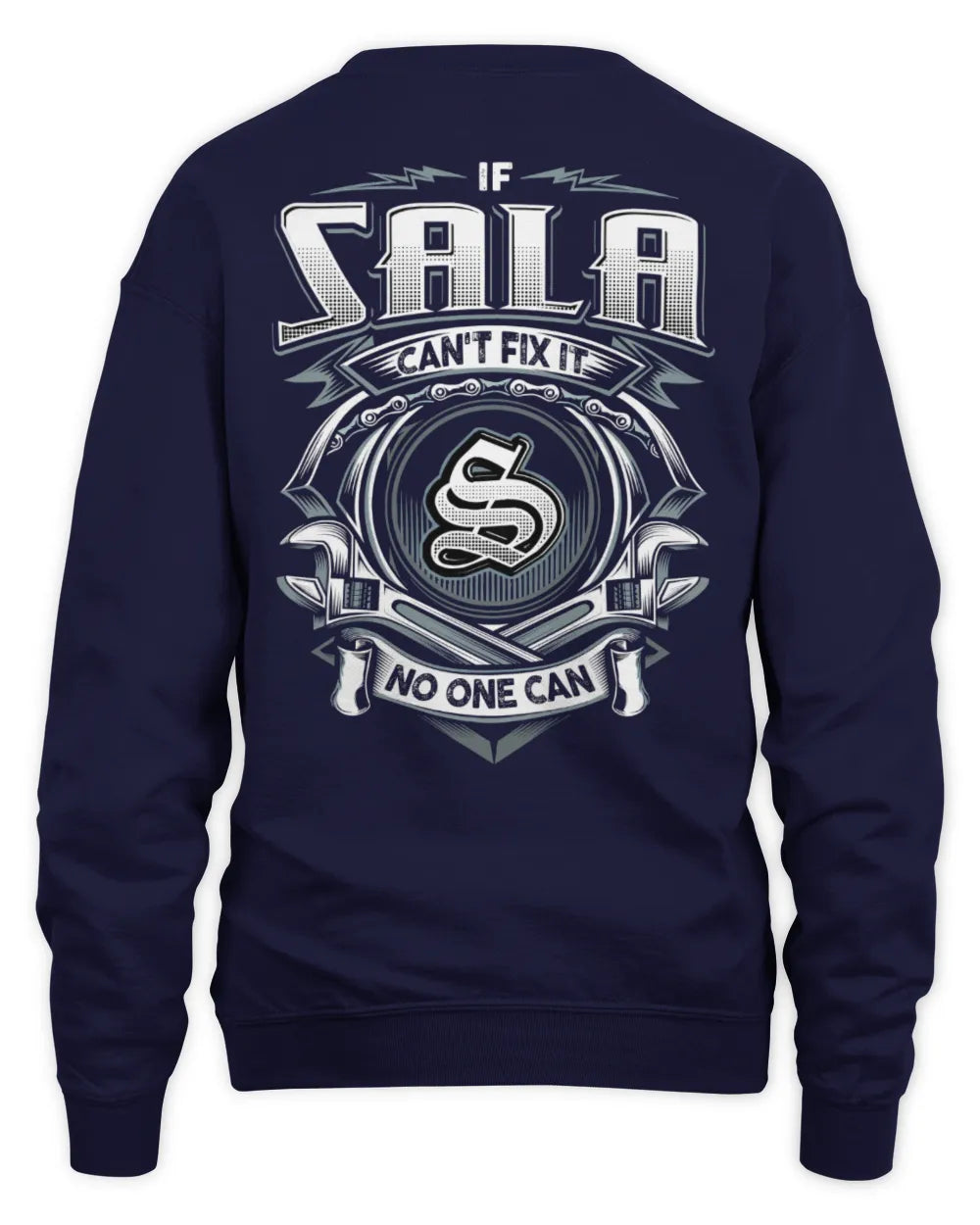SALA AP81-K4-626 - Personalized Ahmed Quote Apparel “If Ahmed Can't Fix It, No One Can” - Unisex Sweatshirt - Navy