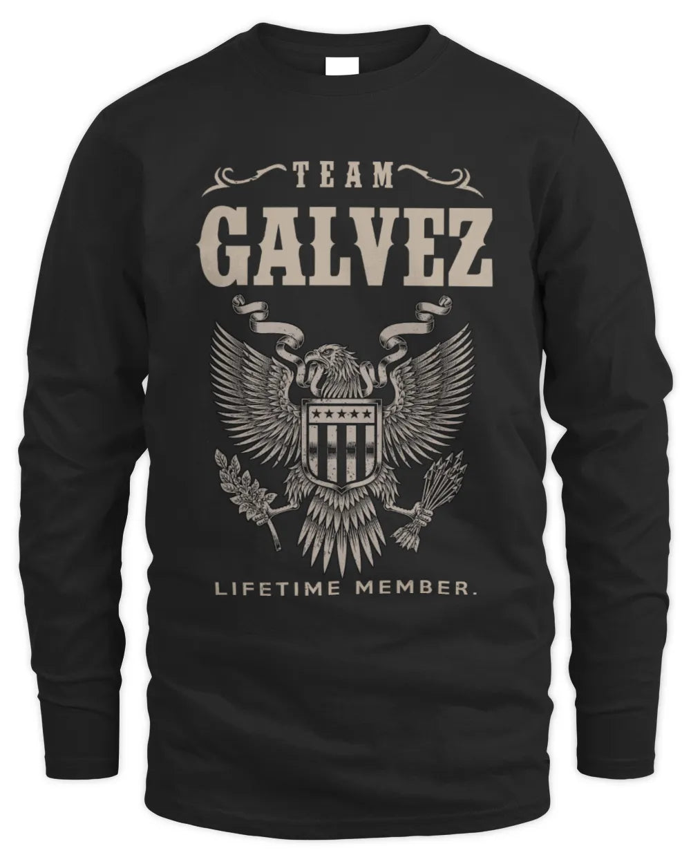 GALVEZ TP06-K82 – Personalized Classic Style Apparel “Team NAME Lifetime Member” - Men's Long Sleeved T-Shirt - Black