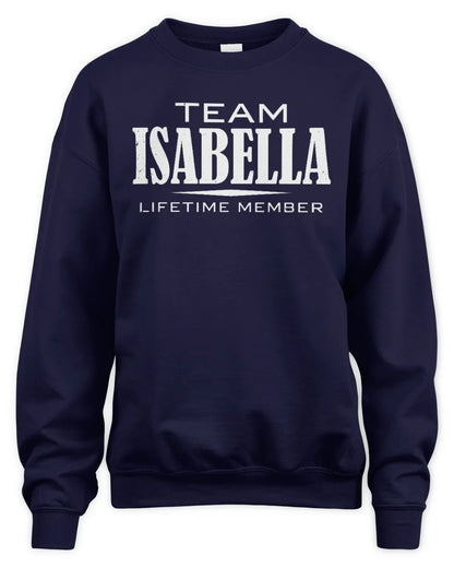 ISABELLA BL62-K4-128 - Personalized “Team NAME Lifetime Member” - Unisex Sweatshirt - Navy