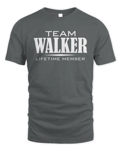 WALKER BL62-K4-128 - Personalized “Team NAME Lifetime Member” - Unisex Standard T-Shirt - Charcoal