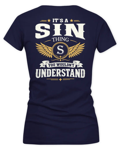 SIN KT06-M008 It’s a [NAME] Thing – You Wouldn’t Understand | Personalized Vintage T-Shirt - Women's V-Neck T-Shirt - Navy