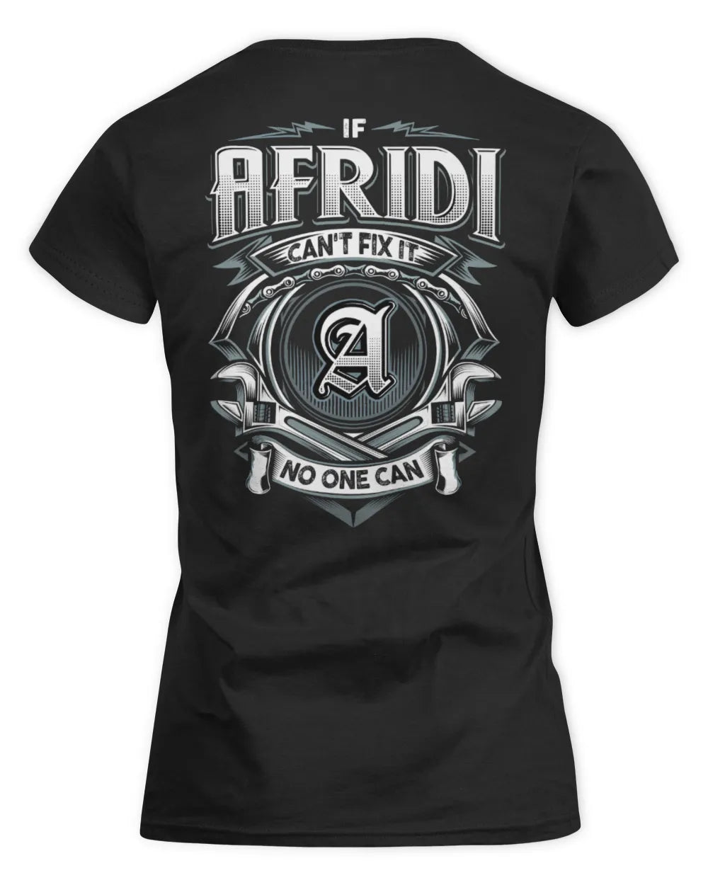 AFRIDI AP81-K4-626 - Personalized Ahmed Quote Apparel “If Ahmed Can't Fix It, No One Can” - Women's Standard T-Shirt - Black