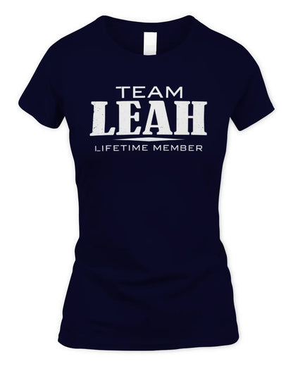 LEAH BL62-K4-128 - Personalized “Team NAME Lifetime Member” - Women's Standard T-Shirt - Navy