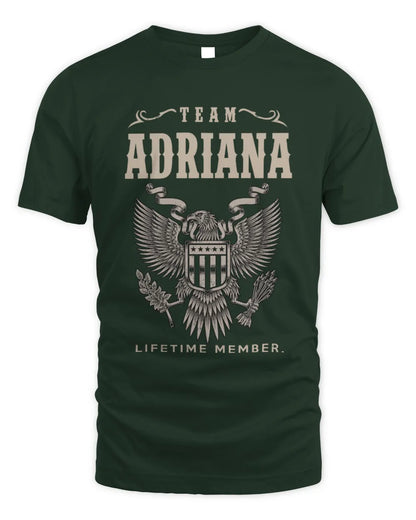 ADRIANA TP06-K82 – Personalized Classic Style Apparel “Team NAME Lifetime Member” - Unisex Standard T-Shirt - Forest Green