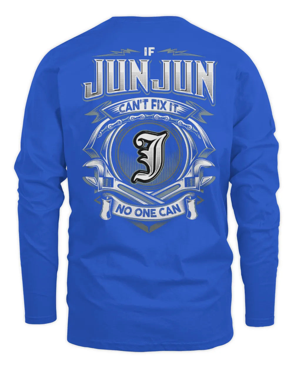 JUNJUN AP81-K4-626 - Personalized Ahmed Quote Apparel “If Ahmed Can't Fix It, No One Can” - Men's Long Sleeved T-Shirt - Royal