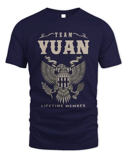 YUAN TP06-K82 – Personalized Classic Style Apparel “Team NAME Lifetime Member” - Unisex Standard T-Shirt - Navy
